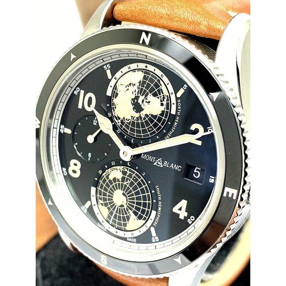 Montblanc Men's Watch Geosphere 1858 Swiss Automatic Black Dial 117837 L… - Picture 1 of 14